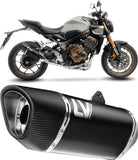 Complete Exhaust System Without Catalytic Converter And Without Sound Certification Lv-14 R Steel Black Carbon Fiber End Cap - Leovince Compatible With Honda Cb 650 R Neo Sports Café (2019-2026)