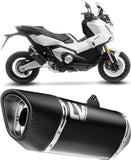 Exhaust Tip Without Sound Certification Lv-14 R Steel Black Carbon Fiber End Cap - Leovince Compatible With Honda X-Adv 750 (2025-2026)