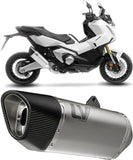 Exhaust Tip Without Sound Certification Lv-14 R Titanium Carbon Fiber End Cap - Leovince Compatible With Honda X-Adv 750 (2017-2024)