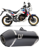 Exhaust Tip Without Sound Certification Lv-14 Steel Black Carbon Fiber End Cap - Leovince Compatible With Honda Crf 1100 L Africa Twin Adventure Sports (2024-2026)