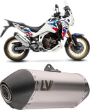 Exhaust Tip Without Sound Certification Lv-14 Stainless Steel Carbon Fiber End Cap - Leovince Compatible With Honda Crf 1100 L Africa Twin Adventure Sports (2024-2026)