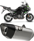 Exhaust Tip Without Sound Certification Lv-14 R Stainless Steel Carbon Fiber End Cap - Leovince Compatible With Kawasaki Versys 1000 (2019-2024)