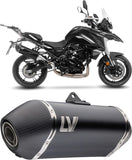 Exhaust Tip Without Sound Certification Lv-14 Steel Black Carbon Fiber End Cap - Leovince Compatible With Benelli Trk 702 - X (2023-2024)