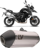 Exhaust Tip Without Sound Certification Lv-14 Stainless Steel Carbon Fiber End Cap - Leovince Compatible With Benelli Trk 702 - X (2023-2024)