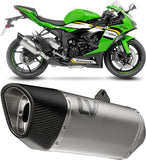 Exhaust Tip Without Sound Certification Lv-14 R Titanium Carbon Fiber End Cap - Leovince Compatible With Kawasaki Zx 6R Ninja (2024-2026)