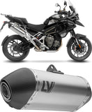 Exhaust Tip Without Sound Certification Lv-14 Titanium Carbon Fiber End Cap - Leovince Compatible With Triumph Tiger 1200 Gt Explorer (2025-2026)