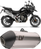 Exhaust Tip Without Sound Certification Lv-14 Stainless Steel Carbon Fiber End Cap - Leovince Compatible With Triumph Tiger 1200 Gt Rally (2022-2024)