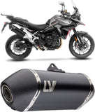 Exhaust Tip Without Sound Certification Lv-14 Steel Black Carbon Fiber End Cap - Leovince Compatible With Triumph Tiger 900 Gt Pro (2024-2026)
