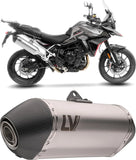 Exhaust Tip Without Sound Certification Lv-14 Stainless Steel Carbon Fiber End Cap - Leovince Compatible With Triumph Tiger 900 Gt Pro (2024-2026)