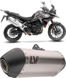 Exhaust Tip Without Sound Certification Lv-14 Stainless Steel Carbon Fiber End Cap - Leovince Compatible With Triumph Tiger 900 Rally Pro (2024-2026)