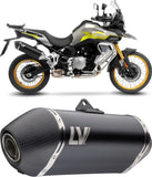 Exhaust Tip Without Sound Certification Lv-14 Steel Black Carbon Fiber End Cap - Leovince Compatible With Voge Valico 900 Dsx (2024-2026)