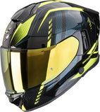 Full-Face Motorcycle Helmet Scorpion Exo Exo-530 Air Polycarbonate Black Neon Yellow Theras Size Xs