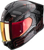 Full-Face Motorcycle Helmet Scorpion Exo Exo-530 Air Polycarbonate Metallic Black Red Fond Size Xxl