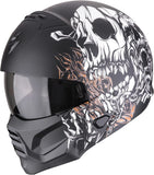 Full-Face Motorcycle Helmet Scorpion Exo Exo-Combat Ii Polycarbonate Matt Black White Gold Genesis Size Xs