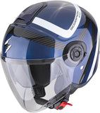 Urban Motorcycle Helmet Scorpion Exo Exo-City Ii Polycarbonate Blue Black Riva Size M