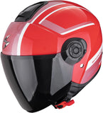 Urban Motorcycle Helmet Scorpion Exo Exo-City Ii Polycarbonate Red Silver Cosmos Size S
