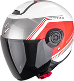 Urban Motorcycle Helmet Scorpion Exo Exo-City Ii Polycarbonate White Red Vita Size M