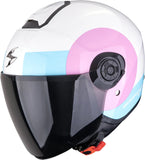 Urban Motorcycle Helmet Scorpion Exo Exo-City Ii Polycarbonate White Pink Light Blue Sheer Size L