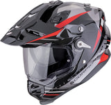 Full-Face Motorcycle Helmet Scorpion Exo Adf-9000 Air Ultra Tct Black Silver Red Feat Size S