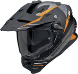 Full-Face Motorcycle Helmet Scorpion Exo Adf-9000 Air Ultra Tct Matt Black Silver Orange Feat Size Xxl