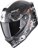 Full-Face Motorcycle Helmet Scorpion Exo Covert Fx Ultra Tct Matt Black Grey Gold Skullz Size Xl