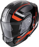 Flip-Up Motorcycle Helmet Scorpion Exo Exo-930 Evo Polycarbonate Metallic Black Red Ardens Size M