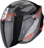 Urban Motorcycle Helmet Scorpion Exo Exo-230 Polycarbonate Metallic Black Red Loop Size Xs