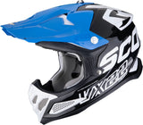 Off-Road Motorcycle Helmet Scorpion Exo Vx-22 Air Ultra Tct Black White Blue Updown Size M