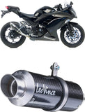 Exhaust Tip Without Sound Certification Gp Corsa Carbon Fiber - Leovince Compatible With Kawasaki Ninja 250 R (2013-2016)
