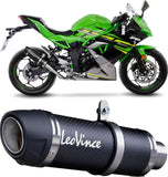 Exhaust Tip Without Sound Certification Gp Corsa Evo Carbon Fiber - Leovince Compatible With Kawasaki Ninja 125 (2019-2024)