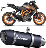 Exhaust Tip Without Sound Certification Gp Corsa Evo Carbon Fiber - Leovince Compatible With Ktm 390 Duke (2021-2023)