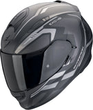 Full-Face Motorcycle Helmet Scorpion Exo Exo-491 Polycarbonate Black Silver Kripta Size Xxl