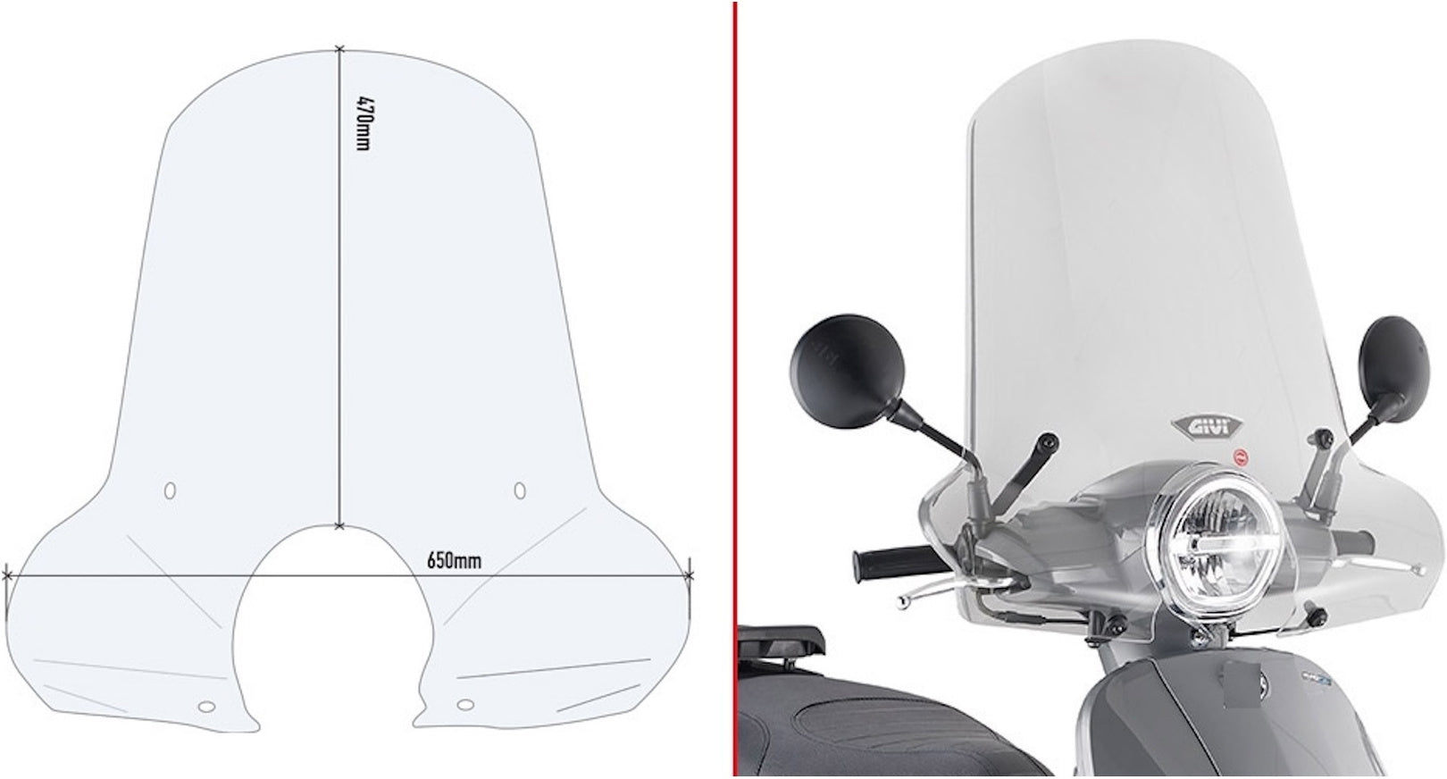 Transparent Wind-Screen - Givi Compatible With Sym Fiddle 125 (2020)