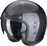 Urban Motorcycle Helmet Scorpion Exo Belfast Evo Carbon Carbon Fiber Black Solid Size L