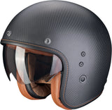 Urban Motorcycle Helmet Scorpion Exo Belfast Evo Carbon Carbon Fiber Matt Black Solid Size Xs