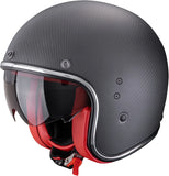 Urban Motorcycle Helmet Scorpion Exo Belfast Evo Carbon Carbon Fiber Matt Black Red Solid Size M