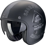 Urban Motorcycle Helmet Scorpion Exo Belfast Evo Ultra Tct Black Silver Spade Size M