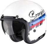 Urban Motorcycle Helmet Scorpion Exo Belfast Evo Ultra Tct White Red Blue Adonis Size S