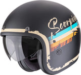 Urban Motorcycle Helmet Scorpion Exo Belfast Evo Ultra Tct Matt Black Beige Adonis Size Xl