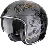 Urban Motorcycle Helmet Scorpion Exo Belfast Evo Ultra Tct Silver Black Gold Drive Fast Size M