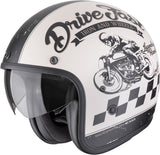 Urban Motorcycle Helmet Scorpion Exo Belfast Evo Ultra Tct Matt Cream Black Drive Fast Size M