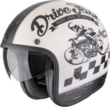 Urban Motorcycle Helmet Scorpion Exo Belfast Evo Ultra Tct Matt Cream Black Drive Fast Size S