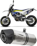 Exhaust Tip Without Sound Certification Lv-10 Steel Full Black Steel Black End Cap - Leovince Compatible With Ducati Monster 797 (2017-2020)