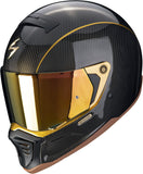 Full-Face Motorcycle Helmet Scorpion Exo Exo-Hx1 Carbon Carbon Fiber Black Gold Se Size M