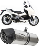 Exhaust Tip Without Sound Certification Lv One Evo Stainless Steel Carbon Fiber End Cap - Leovince Compatible With Honda Xl 700 V Transalp (2008-2013)