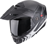 Full-Face Motorcycle Helmet Scorpion Exo Adx-2 Polycarbonate Matt Black Silver Lewis Size S