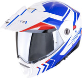 Full-Face Motorcycle Helmet Scorpion Exo Adx-2 Polycarbonate White Blue Red Lewis Size M