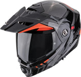 Full-Face Motorcycle Helmet Scorpion Exo Adx-2 Polycarbonate Black Red Lewis Size S