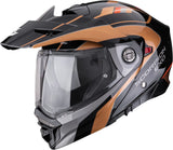 Full-Face Motorcycle Helmet Scorpion Exo Adx-2 Polycarbonate Black Copper Kamps Size M