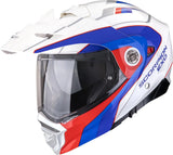 Full-Face Motorcycle Helmet Scorpion Exo Adx-2 Polycarbonate White Red Blue Kamps Size Xs